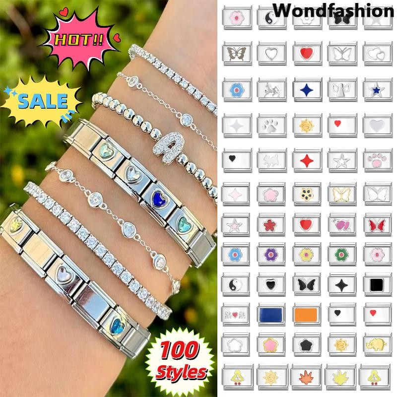 Simple Series สร้อยข้อมือ Charm สแตนเลส ขนาด 9 มม. เหมาะสำหรับการแต่งกายแบบเรโทรและเพิ่มบุคลิกภาพ