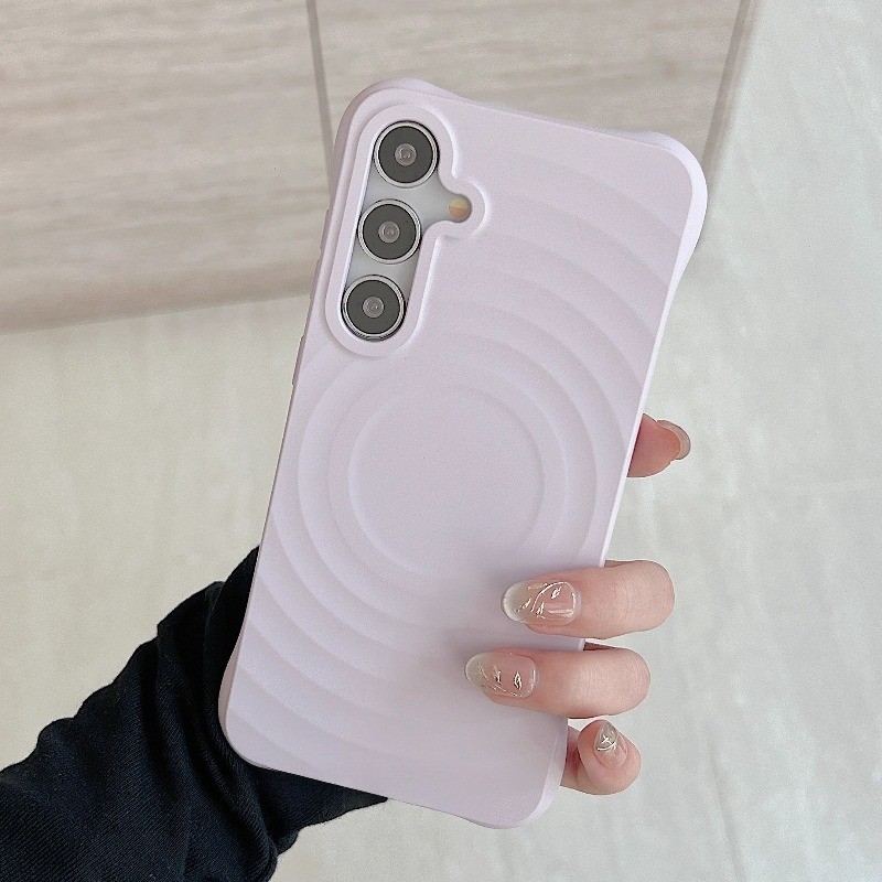 Samsung Korea ins Ripples Magnetic Wave คุณภาพสูงกันกระแทกเคสโทรศัพท์สําหรับ Samsung S24 FE S25 S24 S23 Ultra/Plus/FE วัสดุซิลิโคน Super Soft