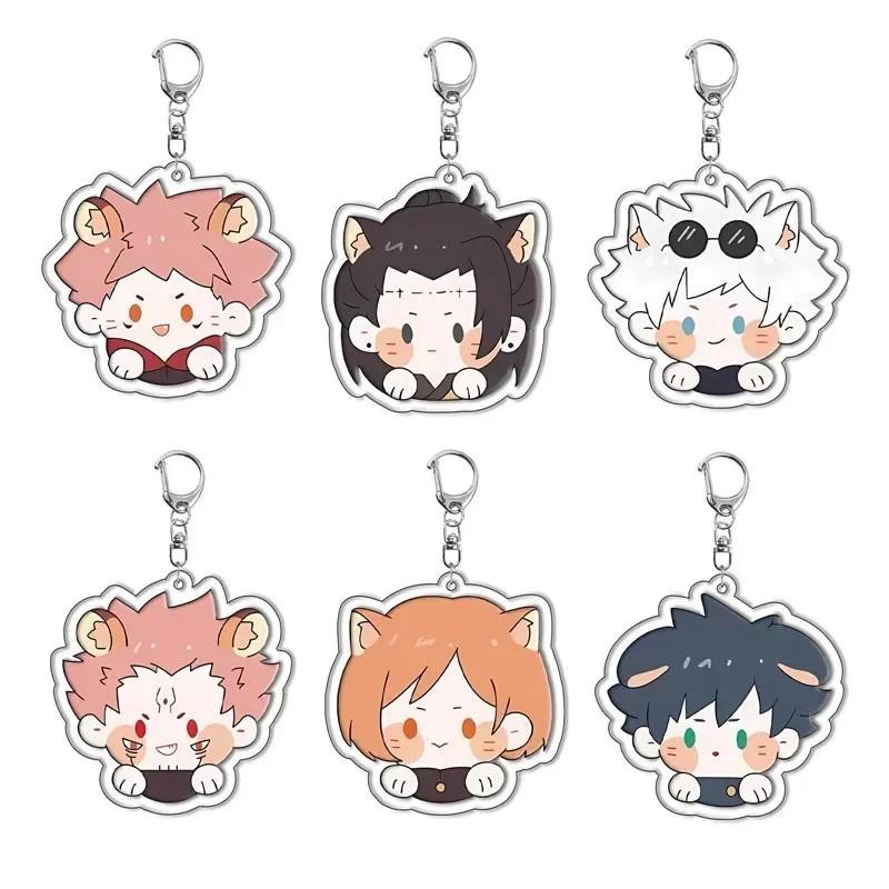 น่ารัก Jujutsu Action Figure พวงกุญแจอะนิเมะ Itadori Yuji Satoru Gojo Fushiguro Megumi Goyo Suguru R