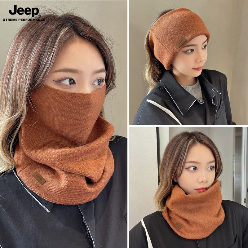 JEEP JEEP Bib ผู้หญิงฤดูหนาวคอป้องกันคอหน้ากากอุ่นผู้หญิงผ้าพันคอฤดูหนาวขี่หน้ากากกันลม 4VAE