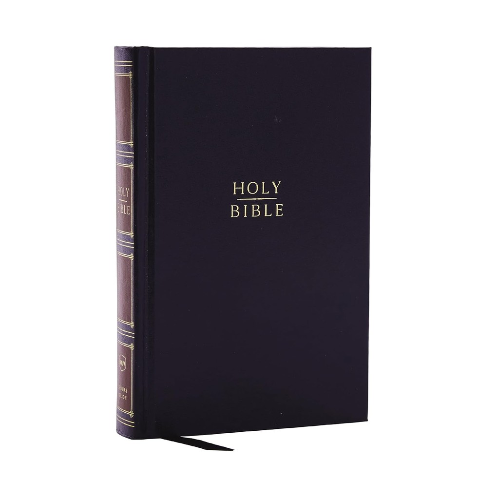 NKJV, Compact Center-Column Reference Bible, ปกแข็ง (สีดํา) /Thomas Nelson