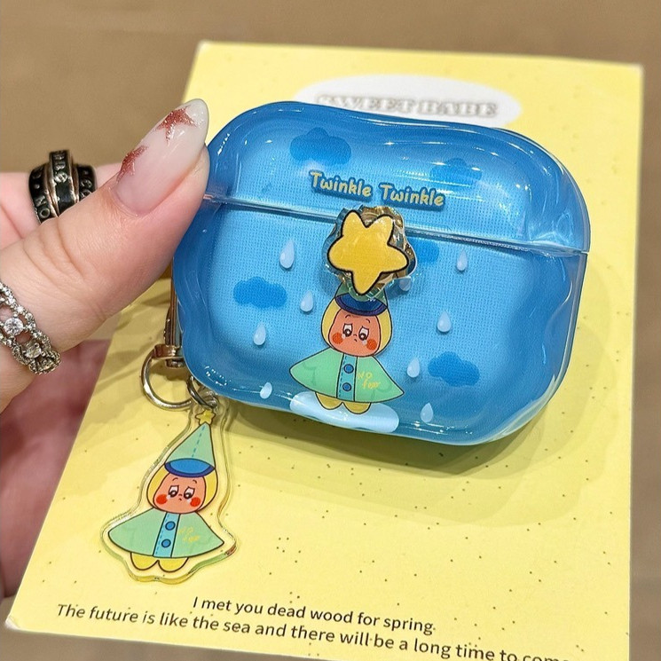 เสื้อกันฝน Twinkle Twinkle สําหรับ airpodspro3 2025 เคสป้องกัน airpods4 เคสป้องกัน pro2 เคสหูฟังบลูท