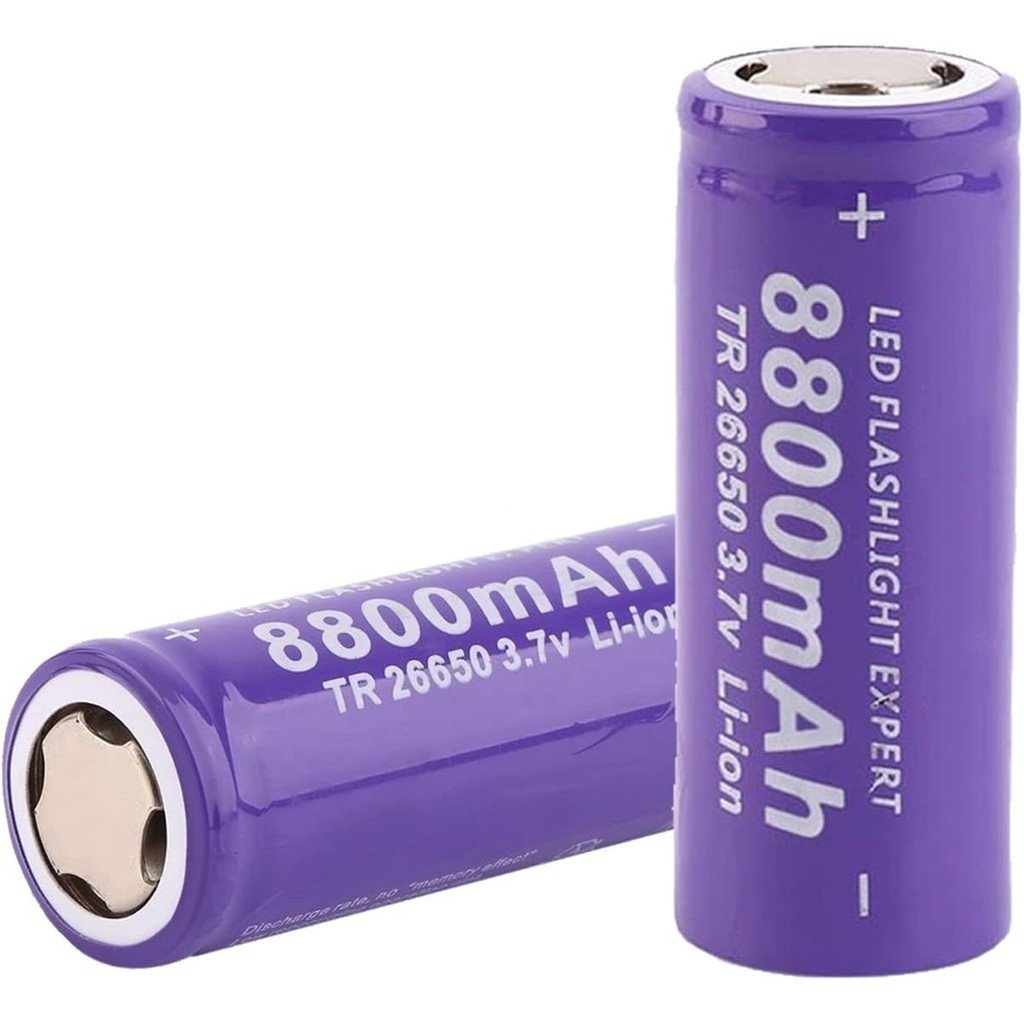 26650 Rechargeable Battery 3.7 V26650 Battery 8800mAh Lithium Ion Battery High Capacity Flat Top Bat