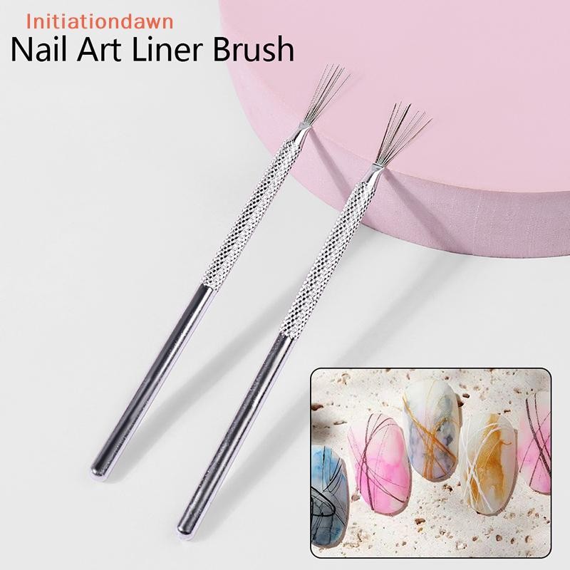 [Initiationdawn] 7 Pin Stripe Nail Art Liner Brush 3D Tips Nails Ultra-thin Line Drawing Pen UV Gel 