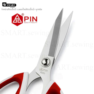 กรรไกรสำหรับงานหน้ง 8นิ้ว 9นิ้ว(ด้ามจับเคลือบยางสีขาว.เเดง) ยี่ห้อ:PIN-4083(8นิ้ว),PIN-4093(9นิ้ว) ราคาต่อ 1 ชิ้น