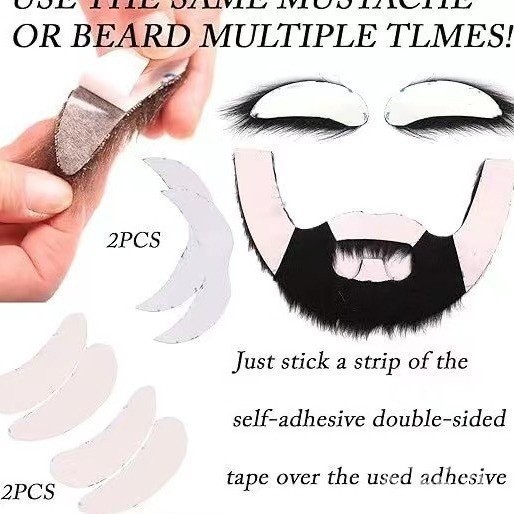 เคราปลอมสำหรับผู้ชาย แบบ E18 และ R7K1 สำหรับงานปาร์ตี้หรือฮาโลวีน