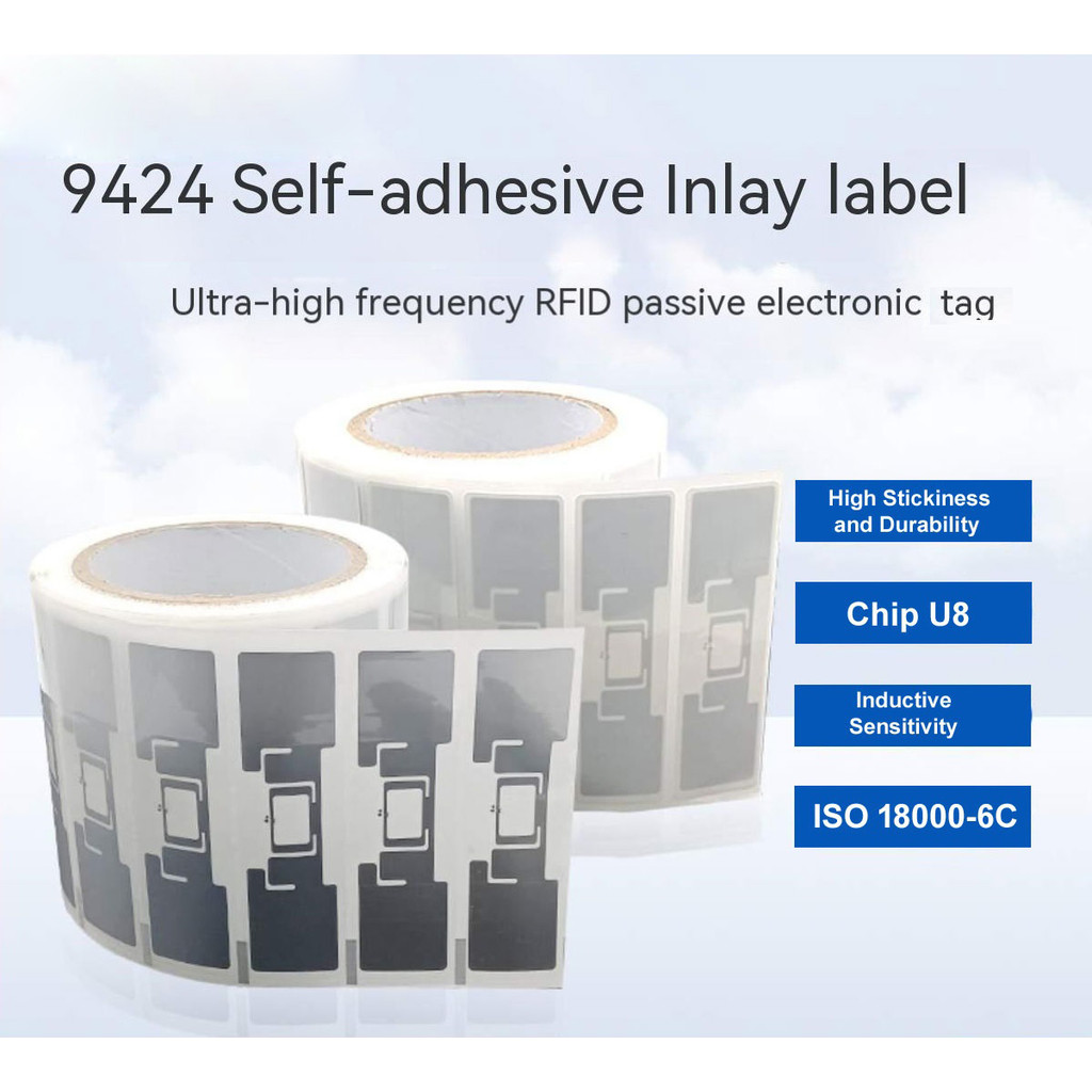 ASIALI แท็ก UHF RFID 915MHz แบบไม่มีแบตเตอรี่ (ชิป U8/U9) รุ่น 9424 – แบบติดกาวและแบบพิมพ์ได้