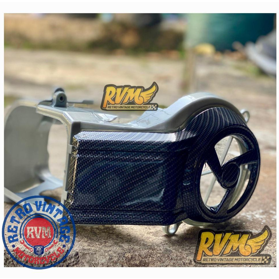 MESIN FIZR 3 IN 1 คาร์บอน FULSHET ENGINE FAN COVER PNP FIS R FIZ F1Z R FORECE FOS YAMAHA FIZ R ฝาครอ