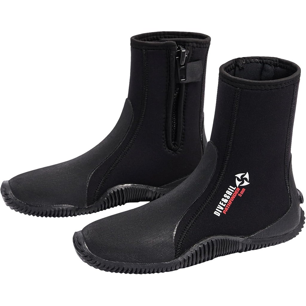 Diving Boots 5mm Neoprene for Snorkeling, Surfing, SUP & Kayaking รองเท้าบูทนีโอพรีน 5 มม. สำหรับดำน้ำ รองเท้าดำน้ำ