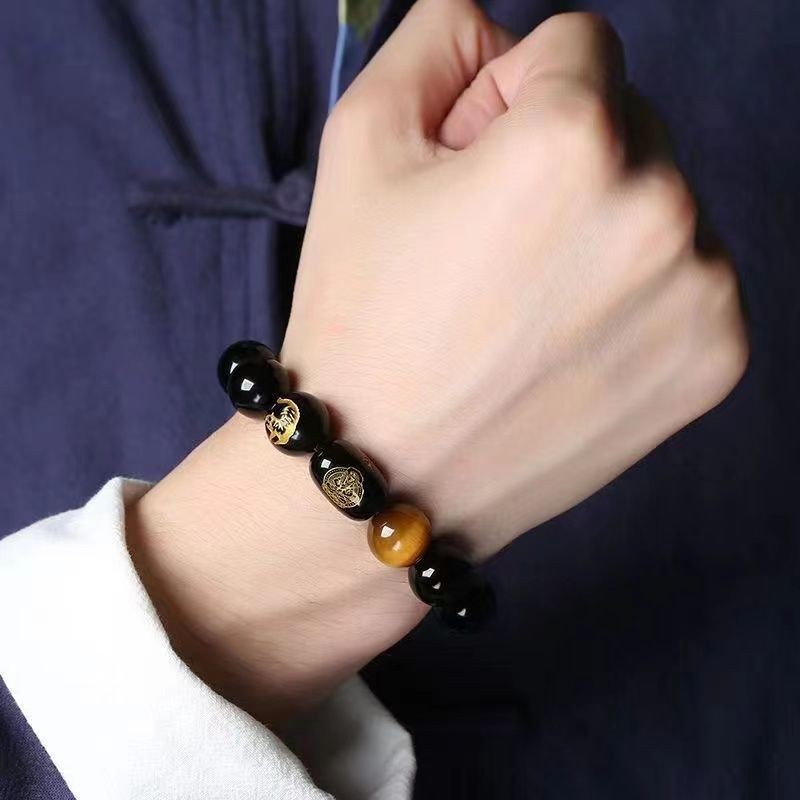 สร้อยข้อมือชาดธรรมชาติบริสุทธิ์ Ujin Obsidian20251005