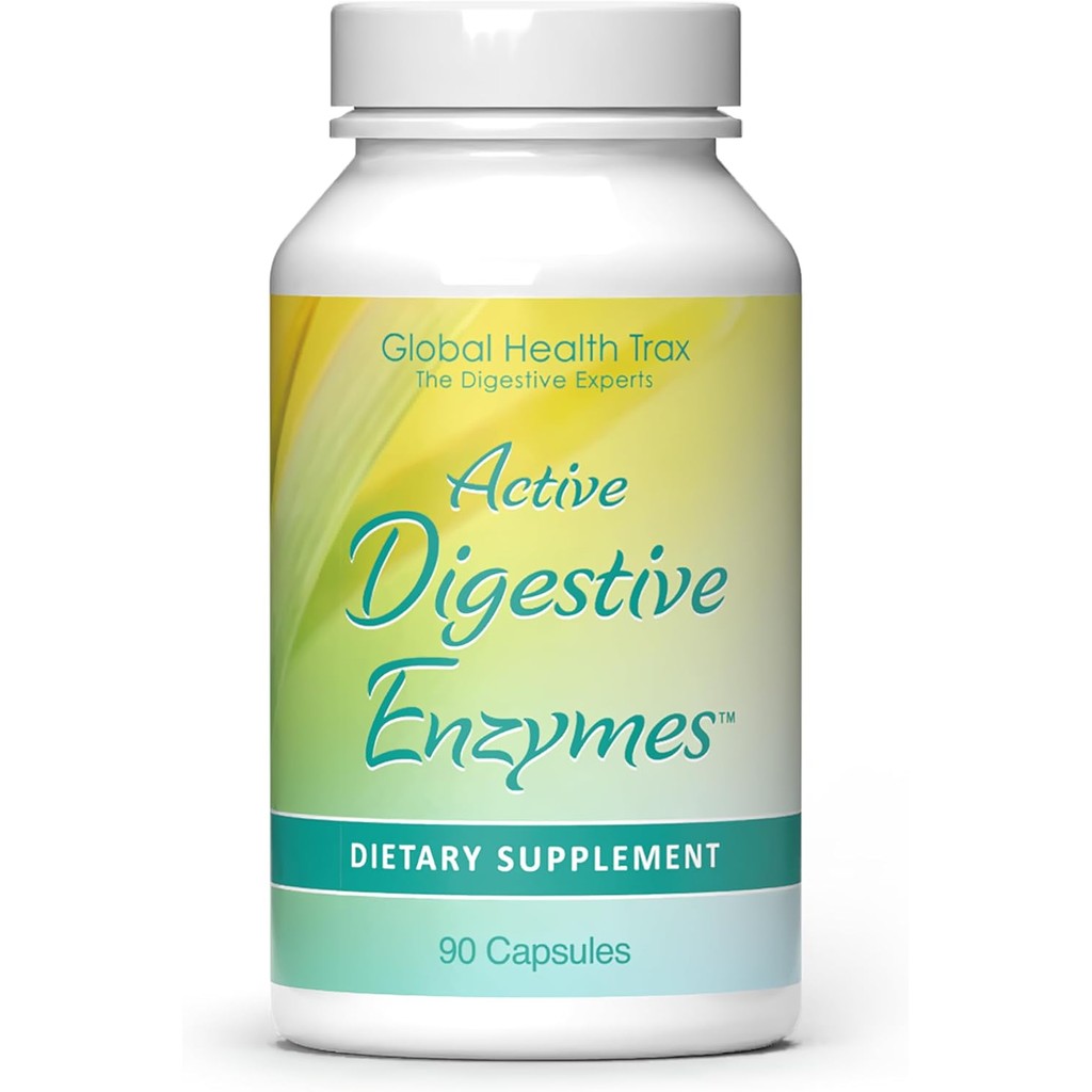Global Health Trax - Active Digestive Enzymes Supplement, 90 Capsules - Comprehensive Digestive
