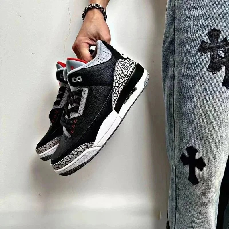 รองเท้าผ้าใบAJ3 Black Cement แบบพรีเมียม