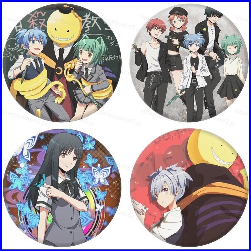 SQ3 Assassination ห้องเรียน Tinplate Badge รอบกระจกพวงกุญแจ Karma Akabane กระเป๋าจี้อุปกรณ์เสริม QS3