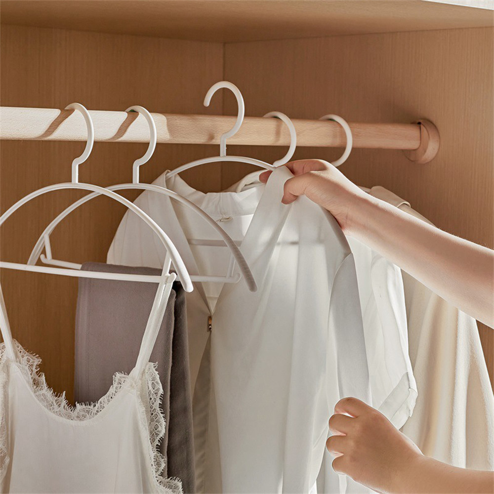 50ชิ้นกันลื่น แห้งและเปียก ไม้แขวนเสื้อทรงครึ่งวงกลมหนา ไร้รอยต่อ อเนกประสงค์ - รูปที่ 4