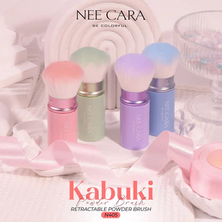 NEE CARA Kabuki Powder Brush N405 #Purple นีคาร่า แปรงคาบูกิสำหรับแต่งหน้า สีม่วง พับเก็บได้.