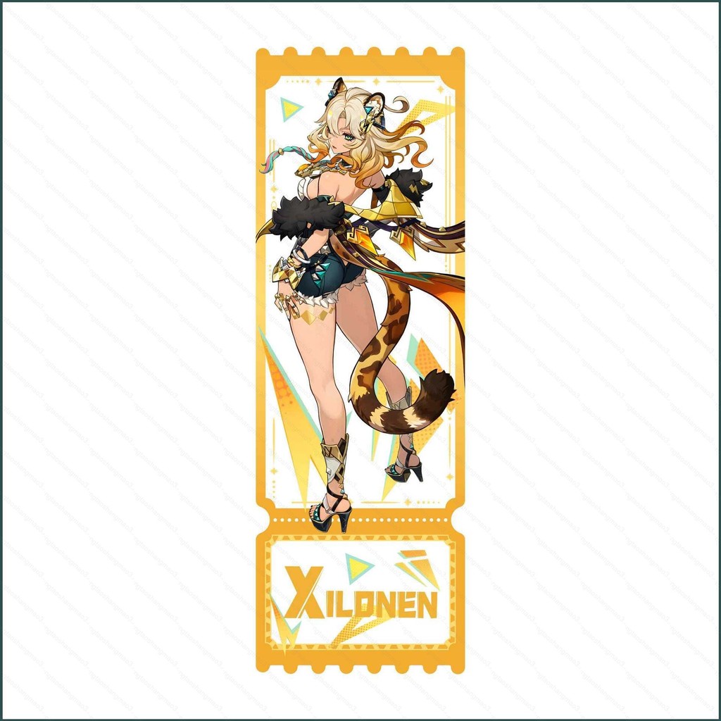 Genshin Impact Kachina Mualani Kinich Xilonen อะคริลิคขาตั้งแผ่นเลเซอร์ตั๋ว badge ตั๋วทรายดูด keychi