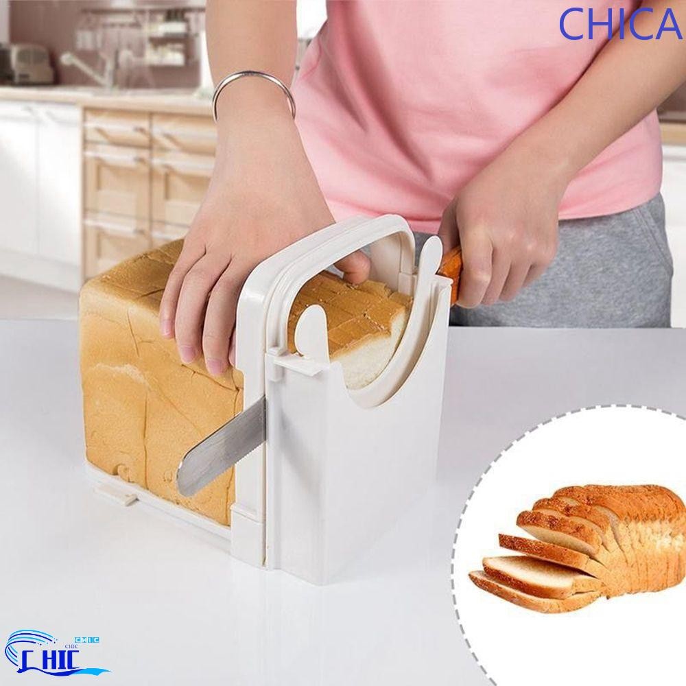 CHICA เครื่องตัดขนมปัง เครื่องทําก้อนแบบพับได้แบบปรับได้พร้อมคู่มือตัด Bagel Slicing