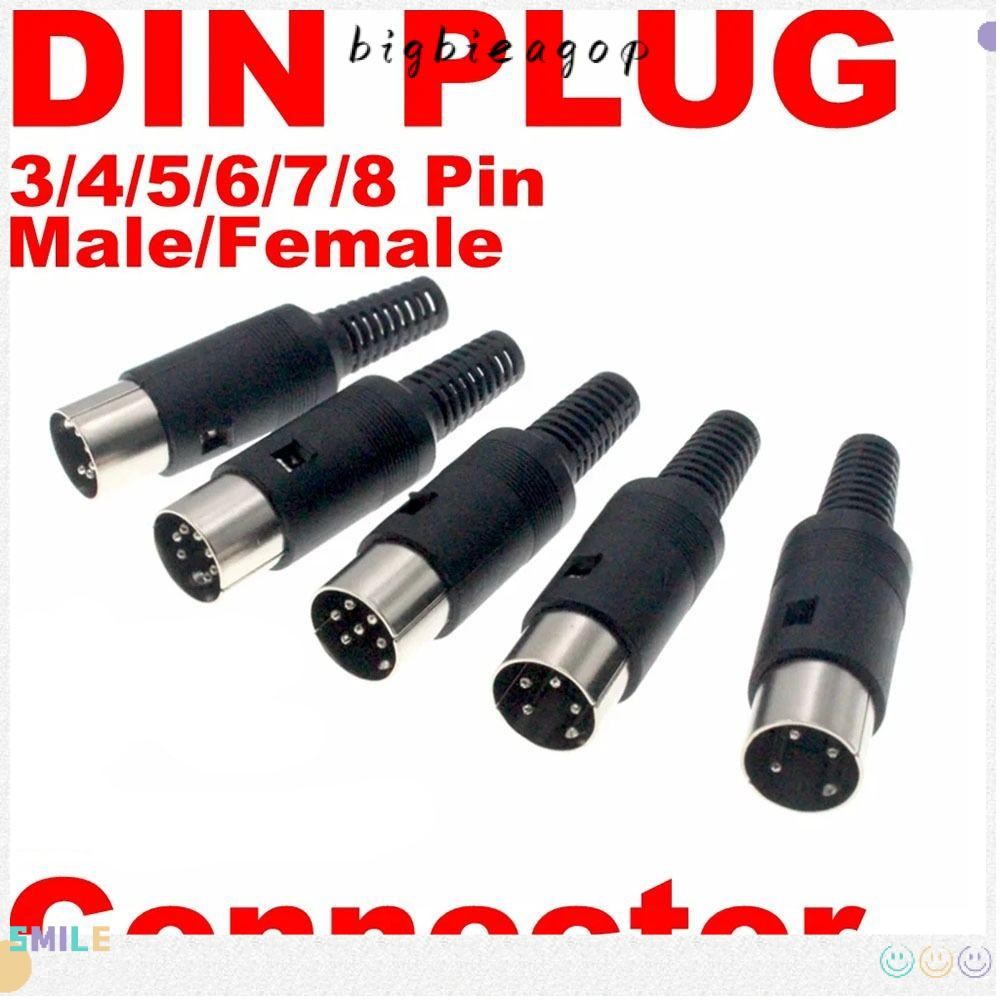 BIGBAEEP DIN ชายหญิงปลั๊ก,แชสซี 3pin 4pin 5pin 6pin 7pin 8 Pin Audio AV Connector Adapter, Mount พร้