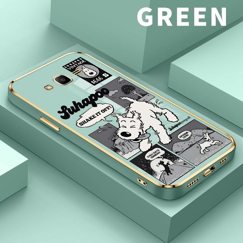 ปลอกสําหรับ Samsung J2 Prime Ace J4 Plus J6 J7 2017 Pro On7 2016 Grand Silicon Case Tag Dog Golden P