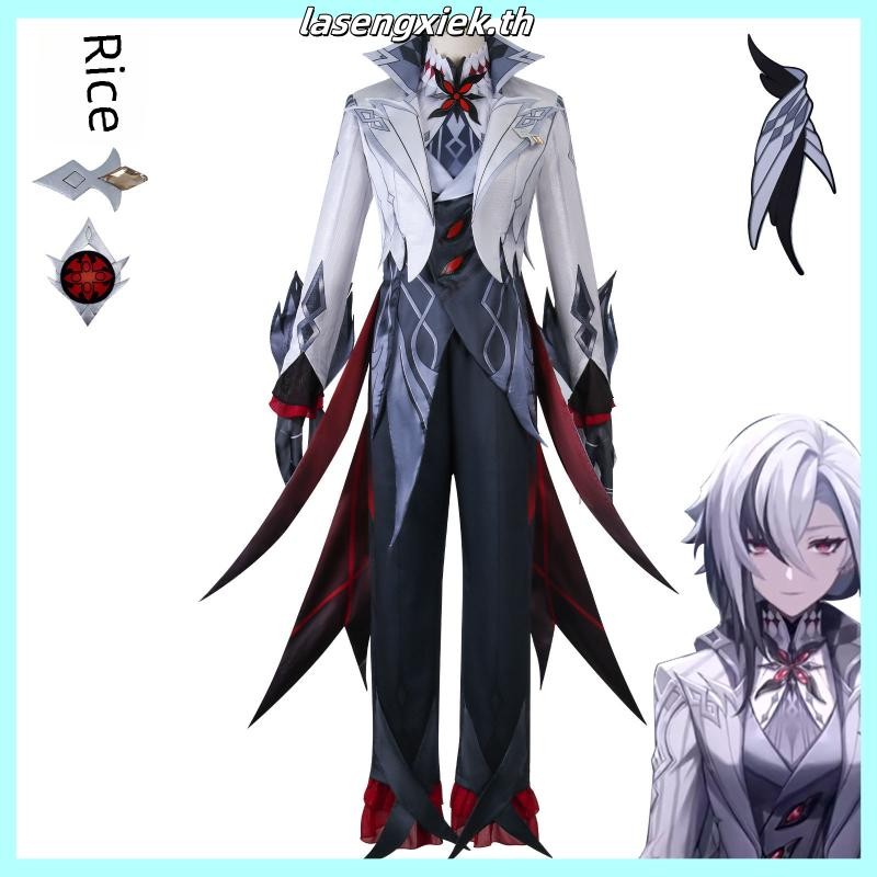 Sqd Genshin Impact อะนิเมะ Arlecchino คอสเพลย์เครื่องแต่งกาย Fatui Coat กางเกงชุดเต็มชุด Hallween Pa