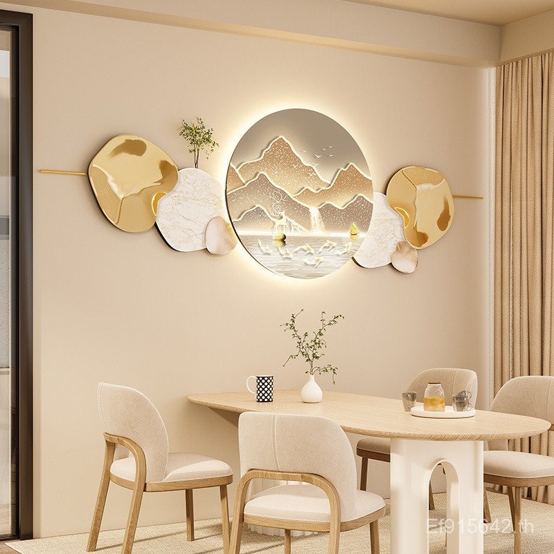 ภาพวาดแสงสว่างบนโต๊ะรับประทานอาหาร สำหรับตกแต่งบ้าน ดีไซน์ใหม่ พร้อมไฟ LED ZP5 โวลต์