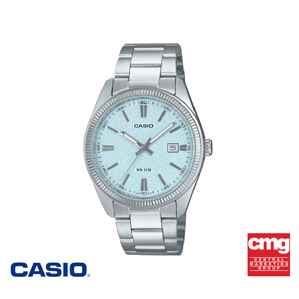 CASIO นาฬิกาข้อมือ รุ่น MTP-1302DA-2A2VDF สายสแตนเลสสตีล สีฟ้า