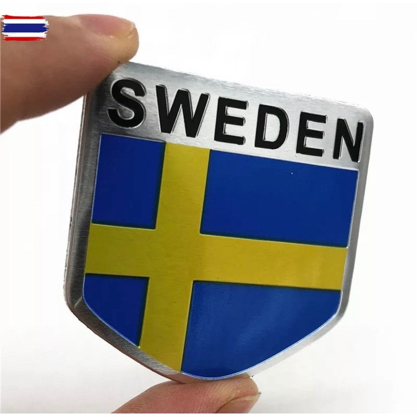 3D Aluminum Alloy Sweden National Flag Emblem Badge Car Sticker Motorcycle Decal S60L Decoration For