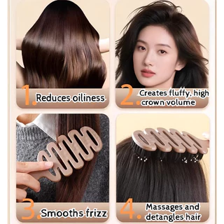 🆔888 แปรงหวีผมขนหมูป่า นวดหนังศีรษะ ลดผมชี้ฟู ด้ามABS สีน้ำตาลเข้ม🤎ผมพองสวย ไม่ดึงผม✨