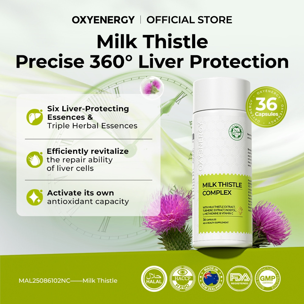 OXYENERGY Milk Thistle ( Pcs) Capsules Set Detoxing Liver Cleanser For Damages