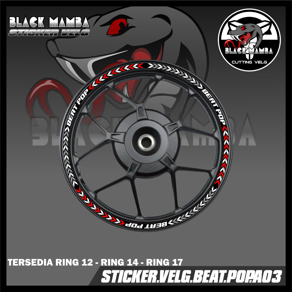 BEAT POP RIM STICKER - HONDA BEAT POP A03 TIRE/RIM VARIATION LIST STICKER