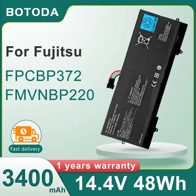 BOTODA FPCBP372 FMVNBP220 แบตเตอรี่แล็ปท็อป 14.4V 48Wh-3400mAh สําหรับ Fujitsu Lifebook U772/E U772/