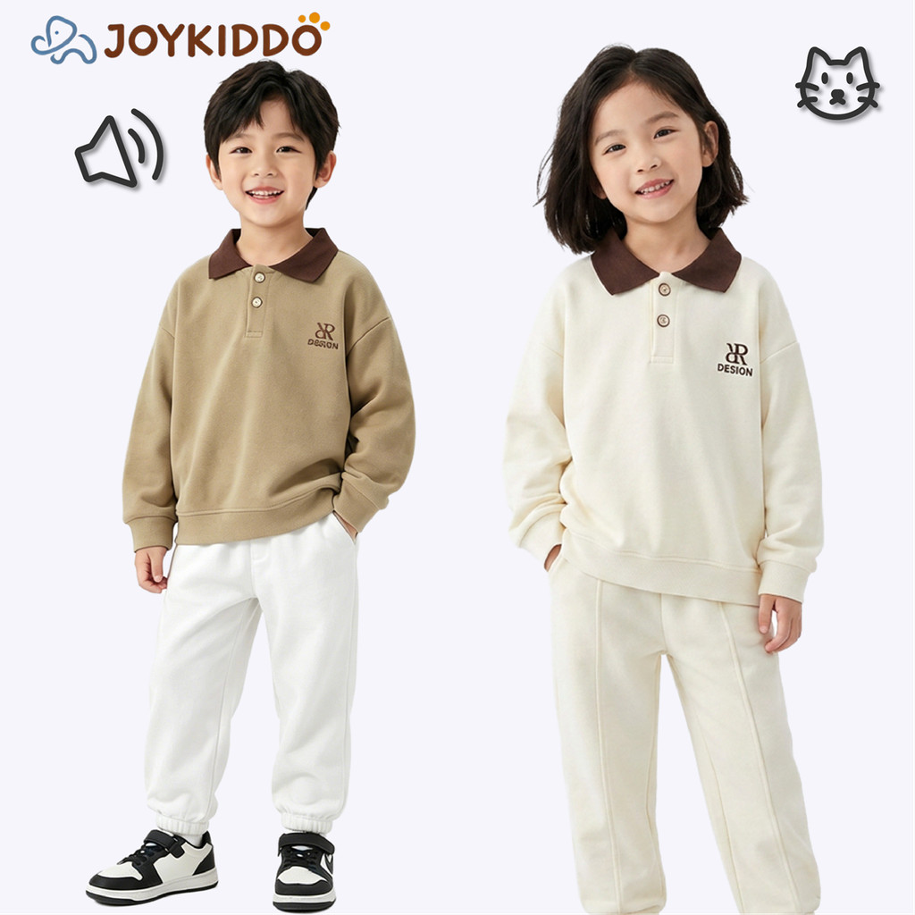 เสื้อสเวตเตอร์เด็กลำลองปักลายปกตัวอักษร