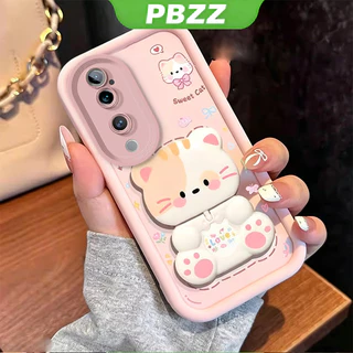 เคสสําหรับ VIVO V40 V50 V60 v60e V70 fe PRO V70E LITE V40 v50 5g เคสโทรศัพท์ Softcase ซิลิโคนกันกระแทกความงามพร้อมที่วาง 360° กระจกแต่งหน้า แมวน่ารัก สําหรับเด็กผู้ชาย สีดํา JTXMMZJ2