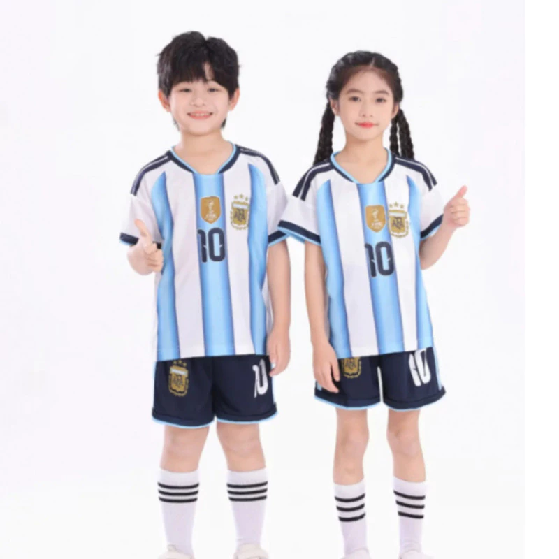 ชุดเสื้อโปโลอาร์เจนตินาสําหรับเด็ก 2026 ฟุตบอลโลก แมสซี่ เลขที่. เจอร์ซีย์เด็ก 10 ตัว