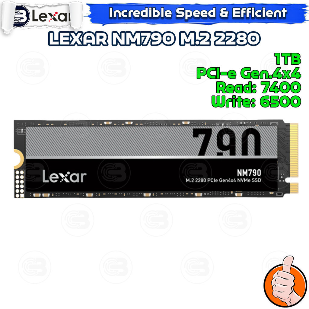 [CoolBlasterThai] LEXAR NM790 SSD M.2 2280 NVMe PCIe GEN4x4 1TB (เอสเอสดี)