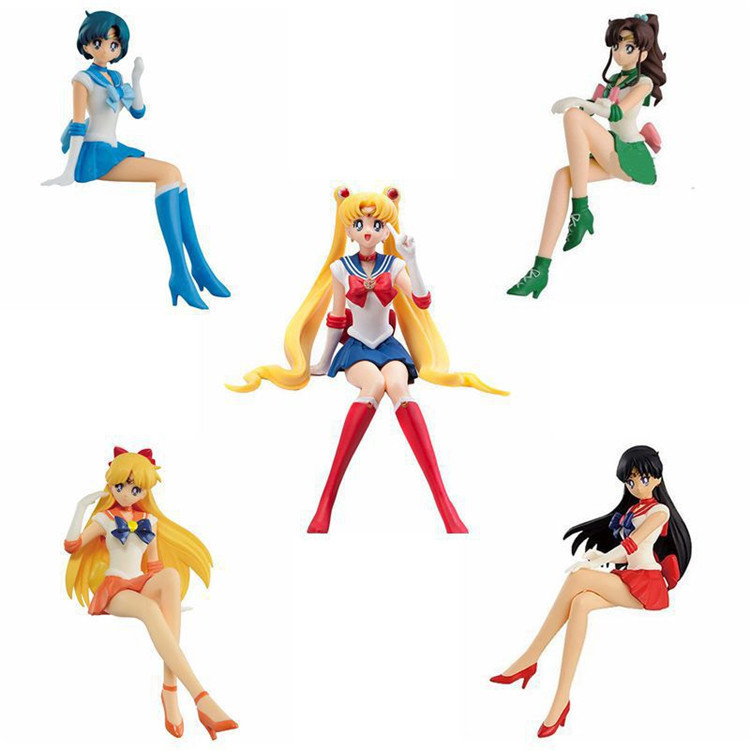 5 รูปแบบที่นั่ง Sailor Moon Hare Huoye Rei Mizuno Ami กดถ้วยก๋วยเตี๋ยวเครื่องประดับรถรูป