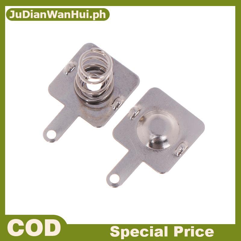 JuDianWanHuileu 5 ชุด 12MMx12MM - + เปลี่ยนแบตเตอรี่โลหะสปริงแผ่นสัมผัส Silver Unidirectional Slot ส