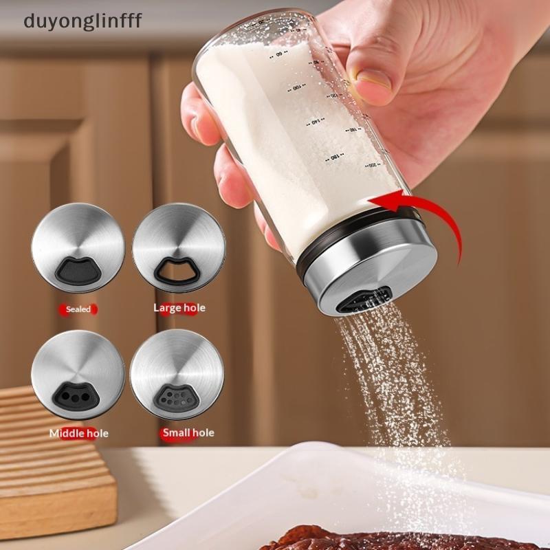 (duyonglinfff) 200/300/500ml กระป๋องปรุงรสแก้ว Borosilicate สูงเกลือ Sesame Solid เครื่องปรุงรสซีลขวดพริกไทยเครื่องเทศ Shaker พร้อมฝาปิดแบบหมุนใหม่