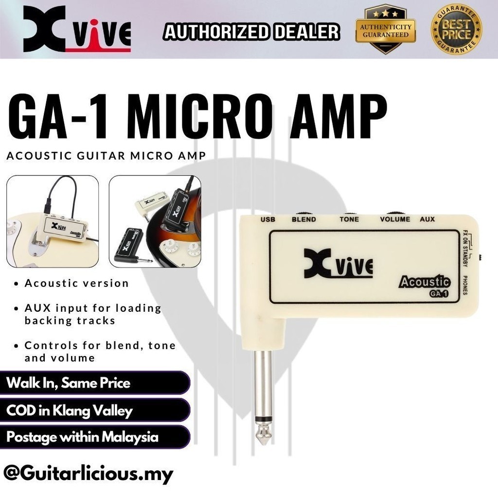 XVIVE GA-1 กีต้าร์โปร่ง Micro Amp แบบชาร์จไฟได้ / หูฟัง Amp / Amplug / GA1 / GA 1