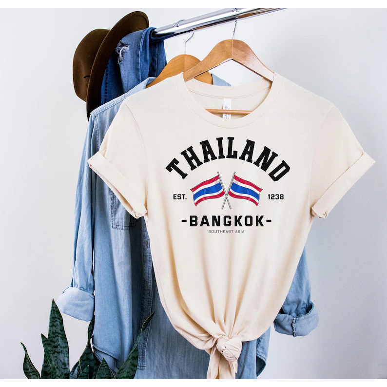 Thailand Tee, Thailand Fla T-Shirt, Thai Heritae Tee, Southeast Asia Travel Shirt, Thailand fans shi