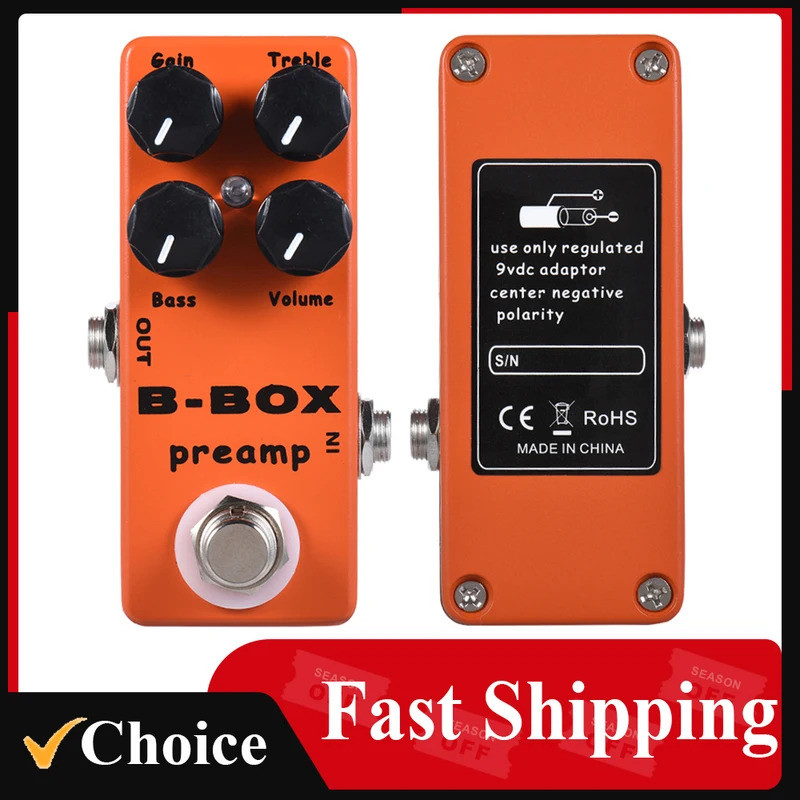 MOSKY Preamp B-Box Guitar Effect Pedal Preamp Overdrive Electric Bass Guitarra Acoustic Guitar Effec