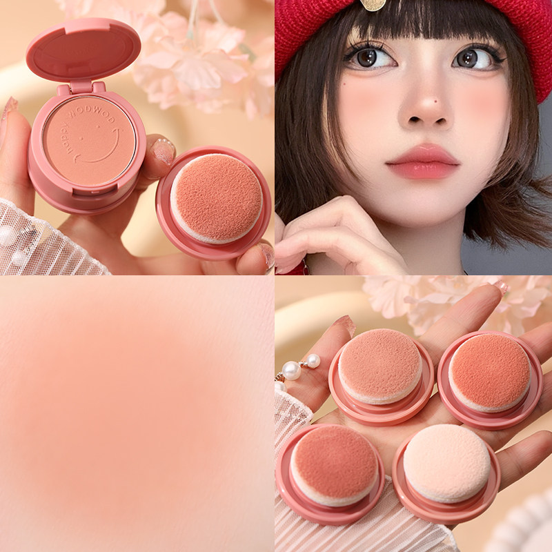 ครีมบลัช ไฮไลท์ WODWOD WODWOD WODWOD Blush Palette ขยายสีพีช Pure Desire สไตล์ Matte Natural Nude แต