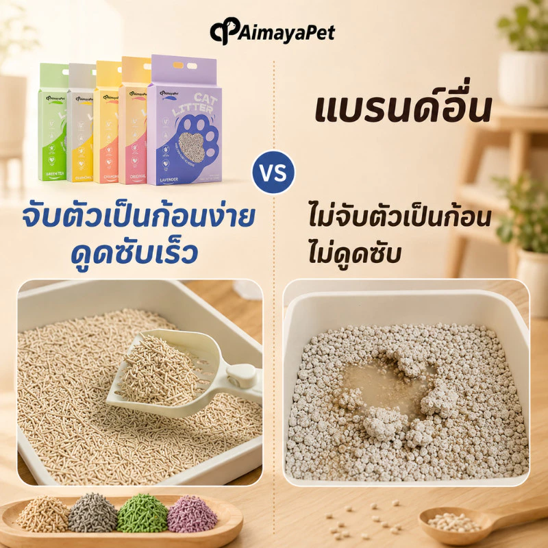 AimayaPet ทรายเต้าหู้ออร์แกนิค 100% 6L Cat Litter thumbnail 4