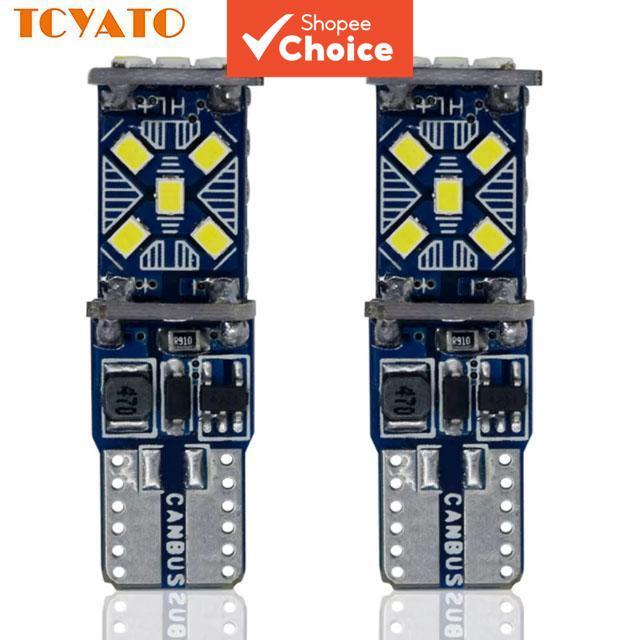 TCYATO 10PCS หลอดไฟ LED รถยนต์ T10 ไฟบอกตําแหน่ง 3020 2016 15SMD 5W5 หลอดไฟรถยนต์ไร้ขั้น