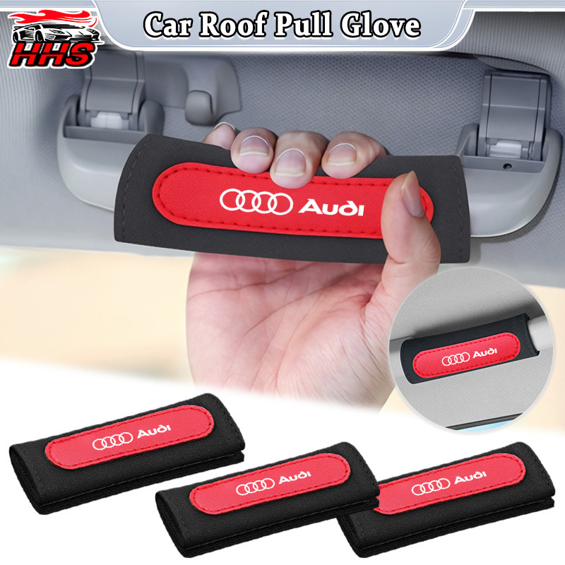 Audi หลังคารถจับถุงมือหนัง Suede Anti Slip Soft Plush ประตูหลังคาจับ Pad Protector รถอุปกรณ์เสริมภาย