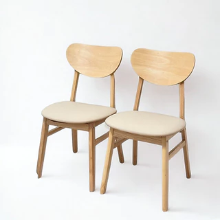Evergreen Furniture เก้าอี้ไม้ยางพารา เบาะหนัง สไตล์มินิมอล ทำจากไม้ยางพารา C-CBPU (2 และ 4 ตัว / กล่อง) มี 2 สี