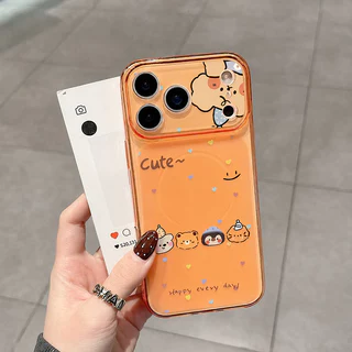 For iPhone เคสไอโฟน หมีน้อยสีเหลือง 11 12 13 14 15 16 17 PLUS B4PRO MAX X XS เปลือกที่เรียบง่าย MAX XR 7/8PLUS