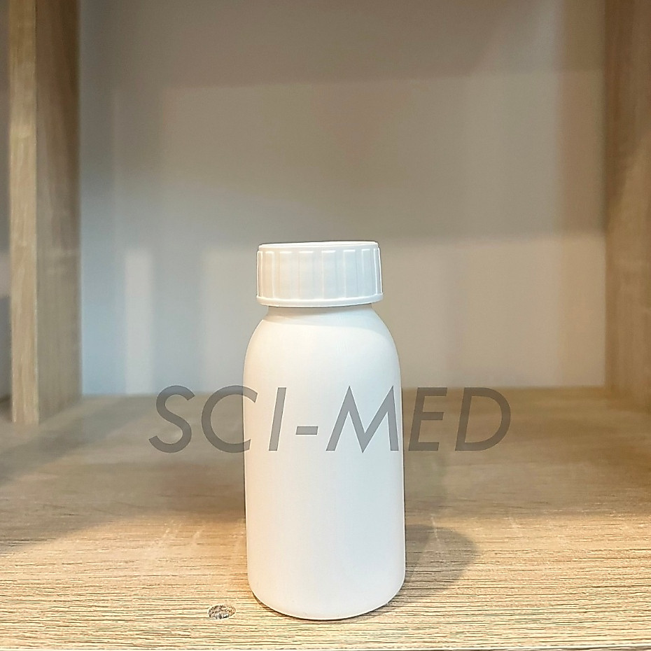 ขวดพลาสติกใส่เคมี (HDPE) 100ml, ฝาขาวไม่มีจุกใน