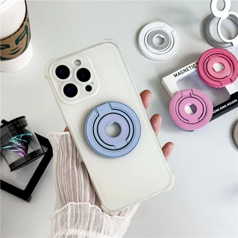 ใหม่สีจับคู่สองด้านพับแม่เหล็กที่วางโทรศัพท์โลหะผสมสังกะสีสก์ท็อปสดสตรีมมิ่งละครหมุนมัลติฟังก์ชั่สากล