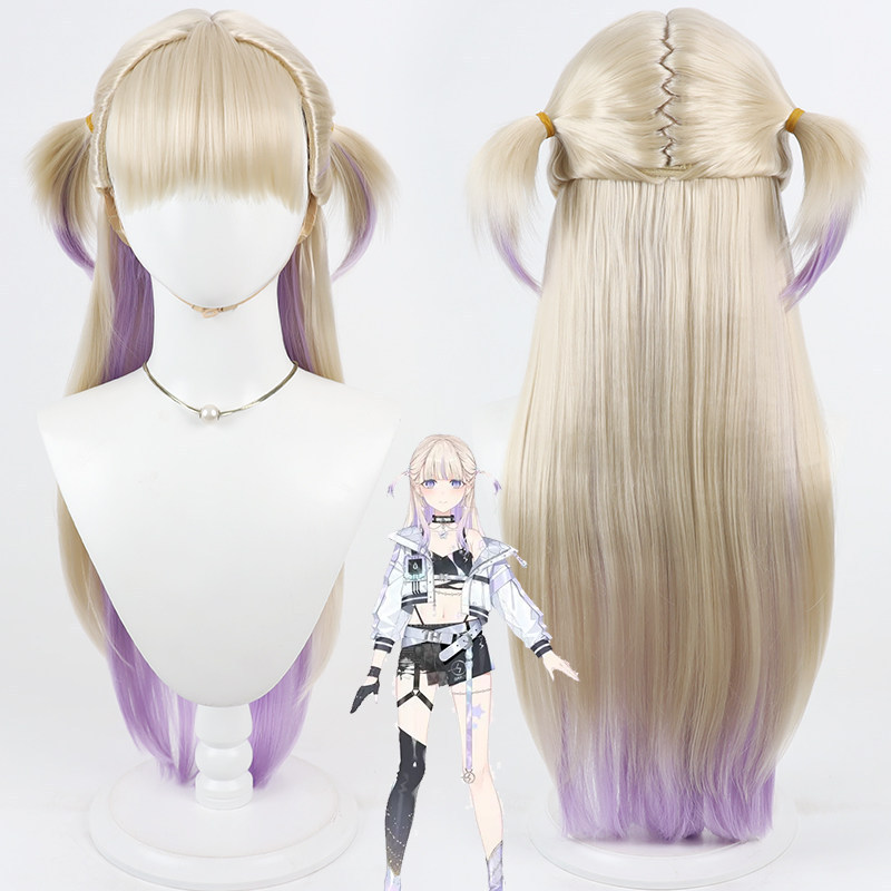 Hololive ReGLOSS Todoroki Hajime Cosplay Wig, Two-tone Inner & Outer Color Integrated Small Braid Wi